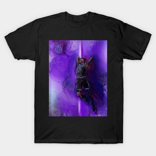 De’Aaron Fox Basketball Kings Fan Art T-Shirt by Del Fava Bean